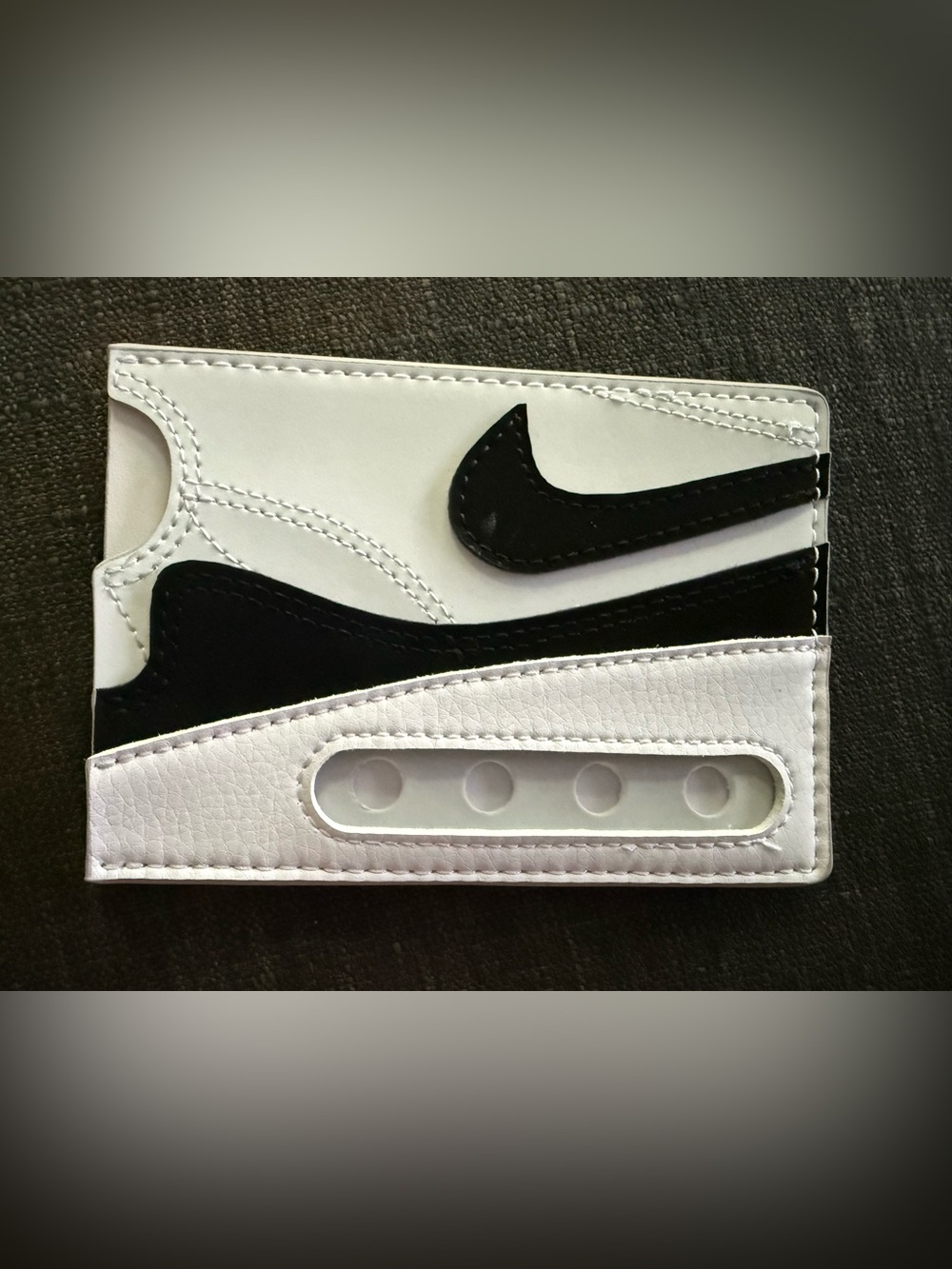Nike Black and White Card Wallet with Swoosh Detail